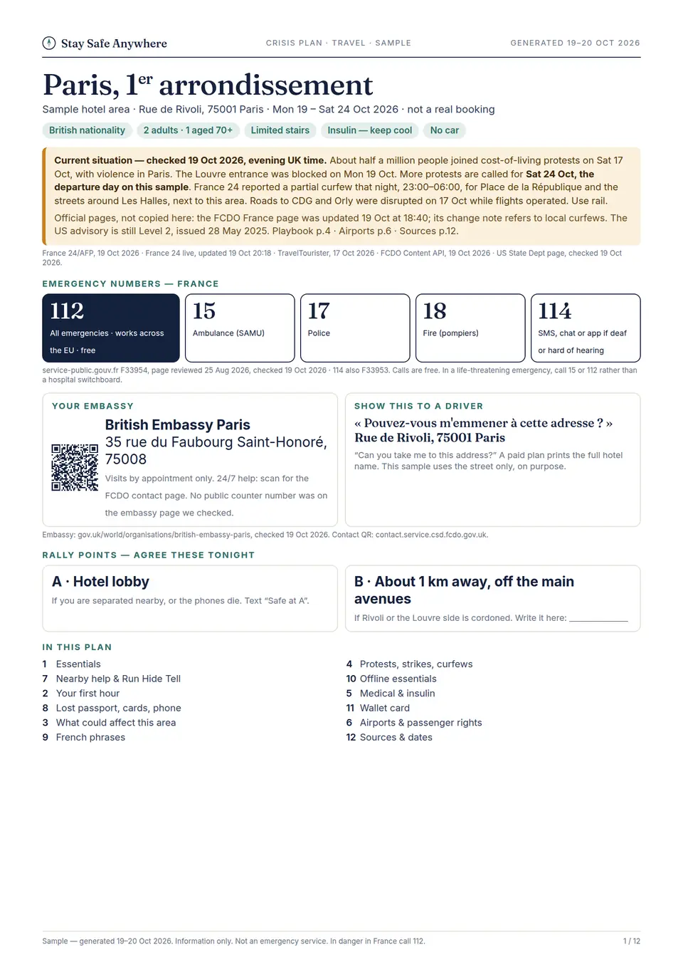 Page 1 of the Paris sample, the cover.